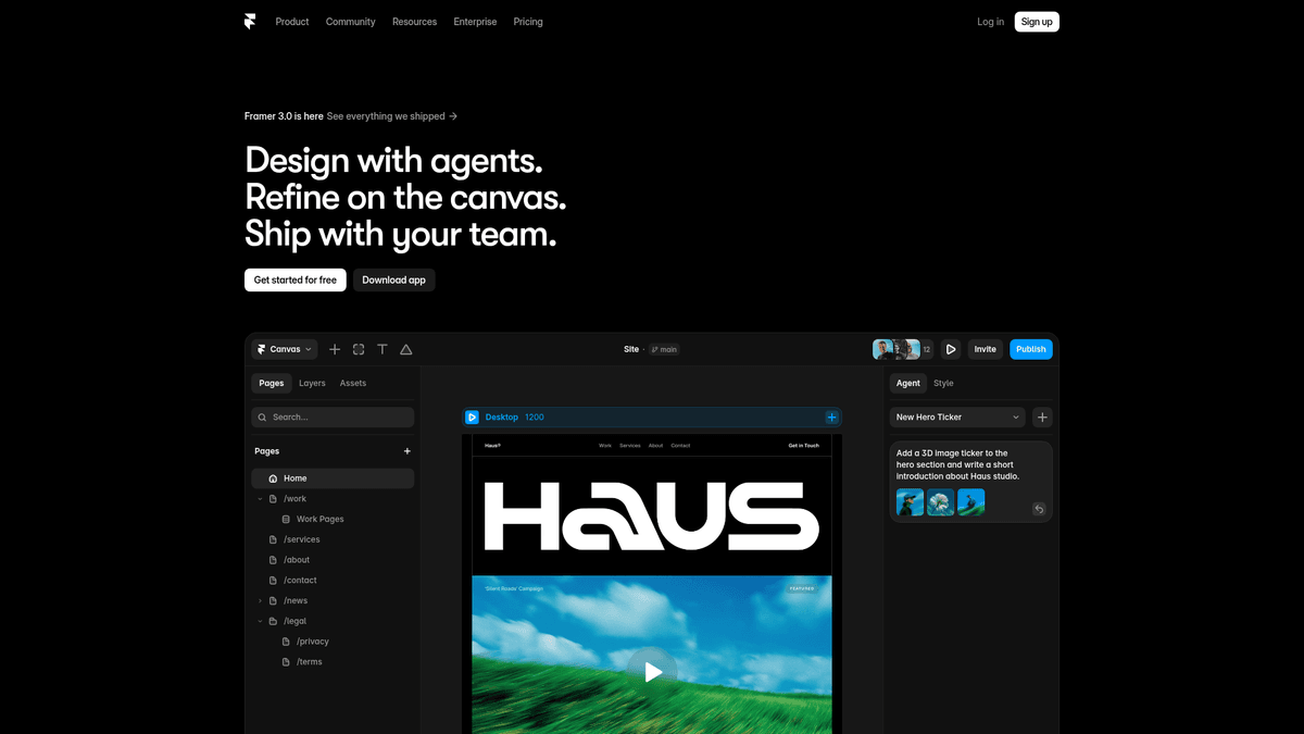 Framer screenshot