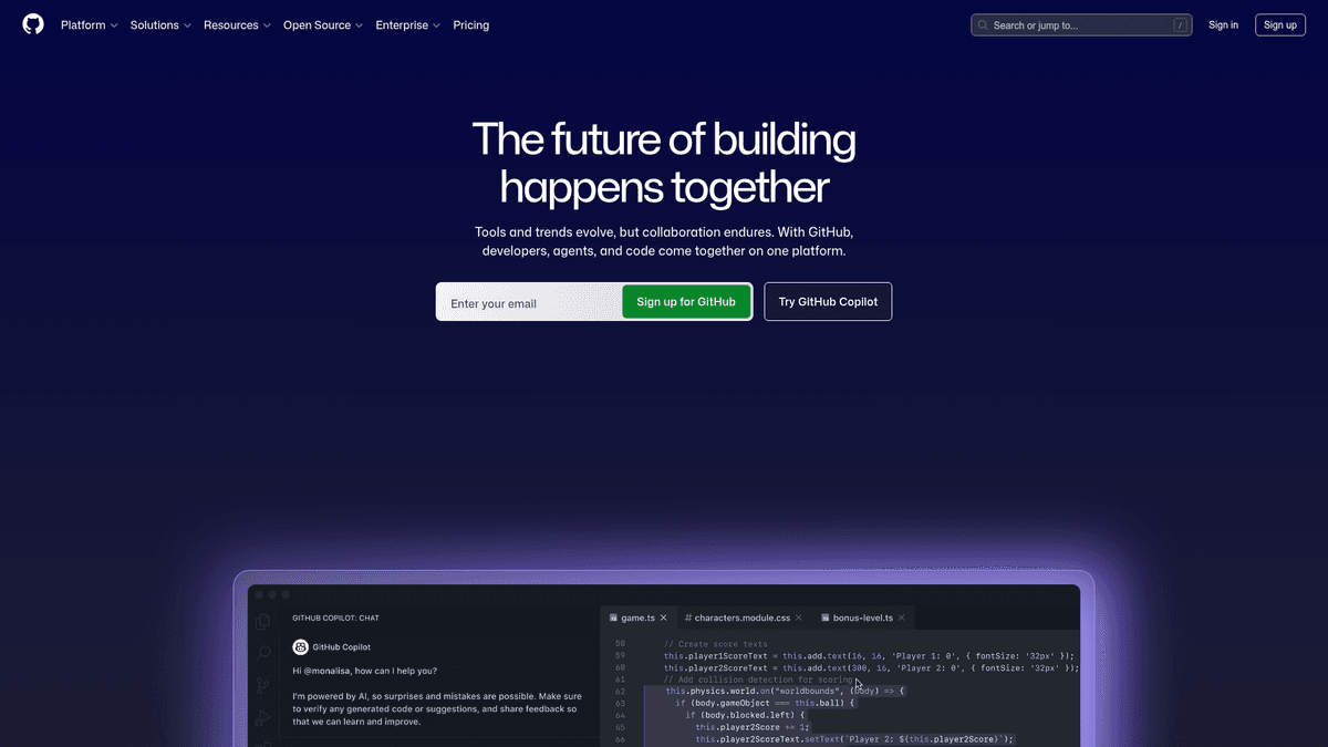 GitHub screenshot