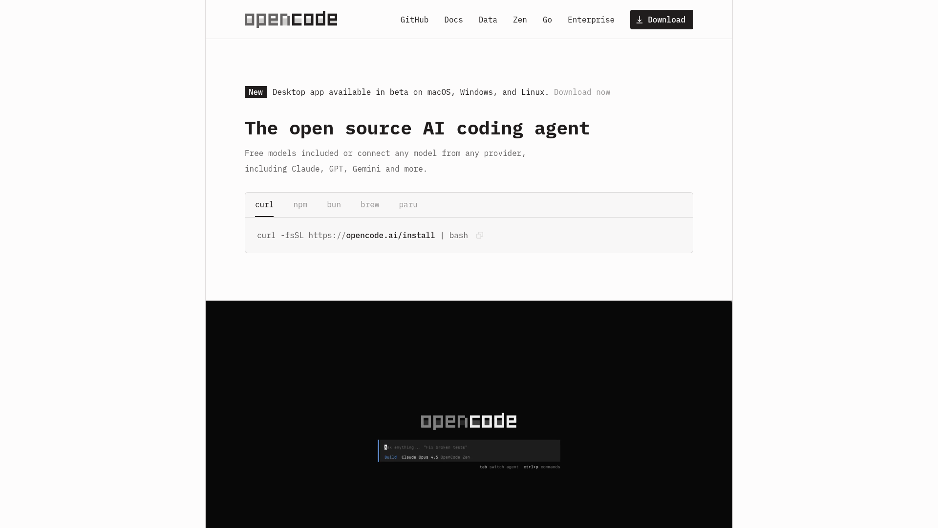 OpenCode screenshot
